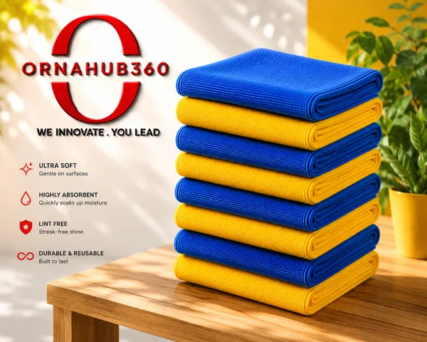 ORNAHUB360_|_Pack_of_10_|_280_GSM_|__Premium_Microfiber_Cleaning_Cloth_Pack_of_10_|_40x40_cm_|_Multicolor