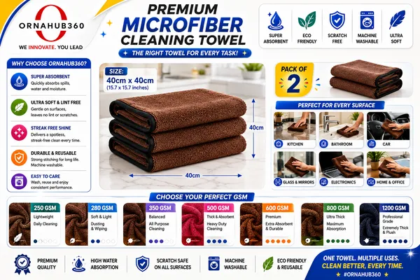 ORNAHUB360_|_Pack_of_2_|_600_GSM_|_Premium_Reversible_Microfiber_Cleaning_Cloth_|_40x40_cm_|_Multicolor