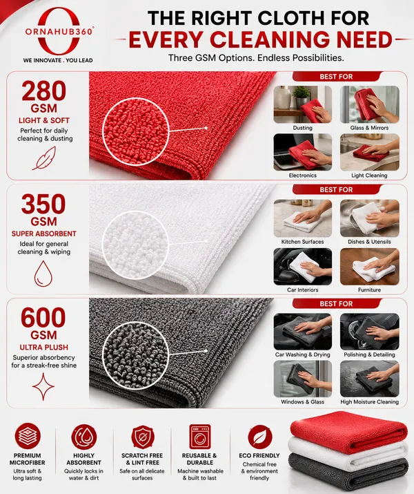 ORNAHUB360_Premium_Microfibre_Cleaning_Cloth_Combo_Pack_of_6_|_280_GSM_+_350_GSM_+_600_GSM_|_Multi-Purpose_Car,_Home_&_Kitchen_Cleaning_Cloth