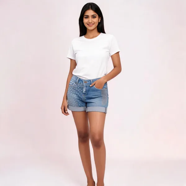 Blue_Denim_Cuffed_Shorts_For_Women