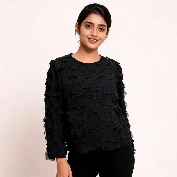 Black_Polyester_Textured_Relaxed_Fit_Top_For_Women