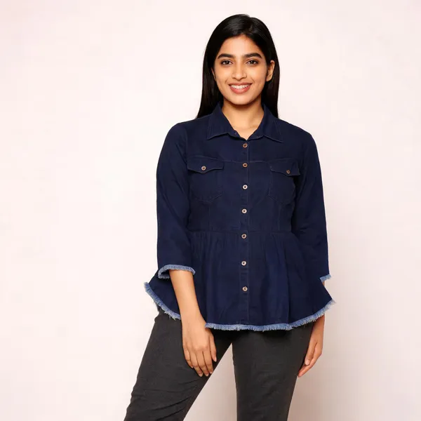 Blue_Cotton_Denim_Peplum_Top_For_Women