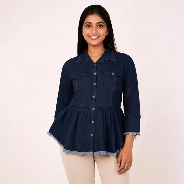 Blue_Cotton_Denim_Peplum_Top_For_Women