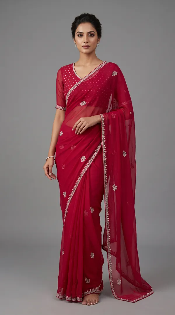 soma_Crimson_Red_Saree_With_Floral_Zari_Butti_And_Rich_Woven_Pallu