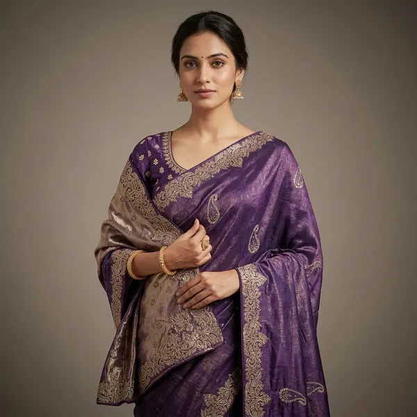 SOMA_Purple_Kanjivaram_Cotton_Silk_Embroidered_Paisley_Border_Saree_For_Women
