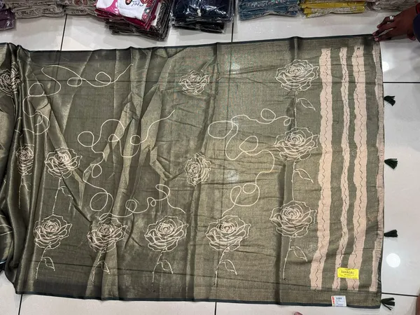 soma_Olive_Green_Heavy_Zari_Brocade_Work_Saree_With_Floral_Border