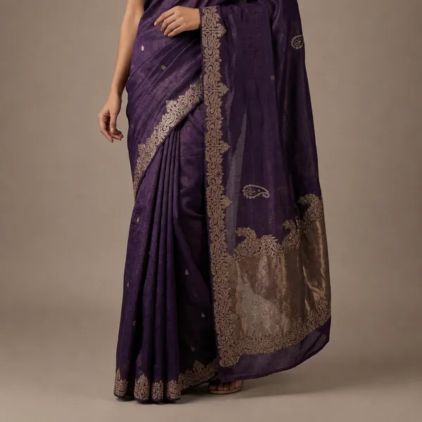 SOMA_Purple_Kanjivaram_Cotton_Silk_Embroidered_Paisley_Border_Saree_For_Women
