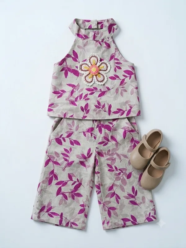 Pink_Linen_Sleeveless_Co-Ord_Set_For_Baby_Girls