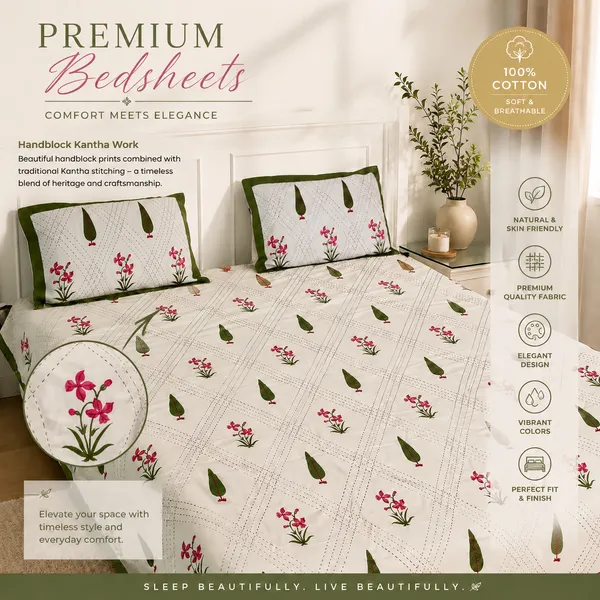 Vintage_Kantha_Gudri_Stitch_Premium_Cotton_Bedsheet_With_Pillow_Cover_Set