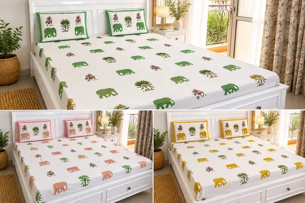 Elephant_Handblock_Bedsheet