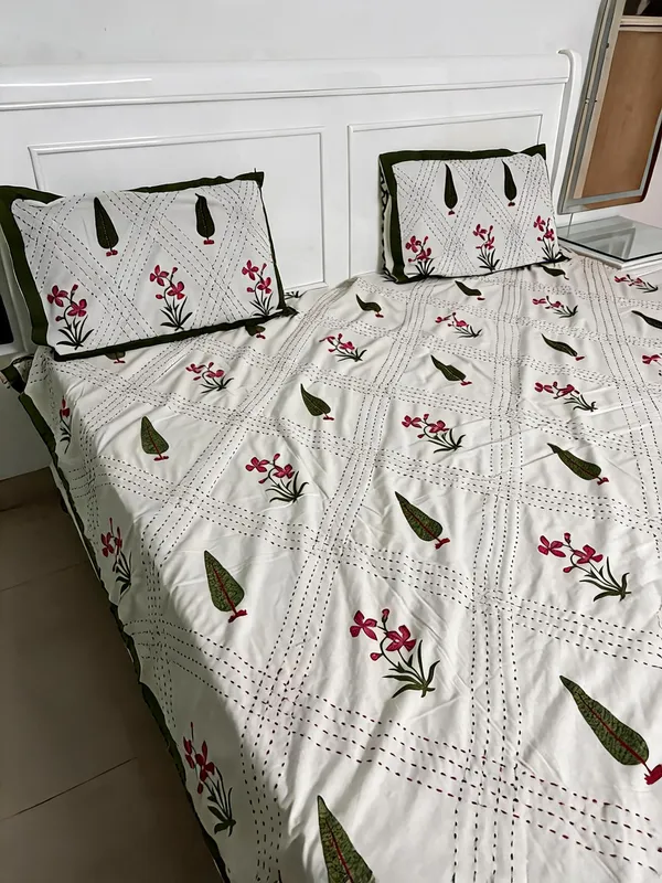 Vintage_Kantha_Gudri_Stitch_Premium_Cotton_Bedsheet_With_Pillow_Cover_Set