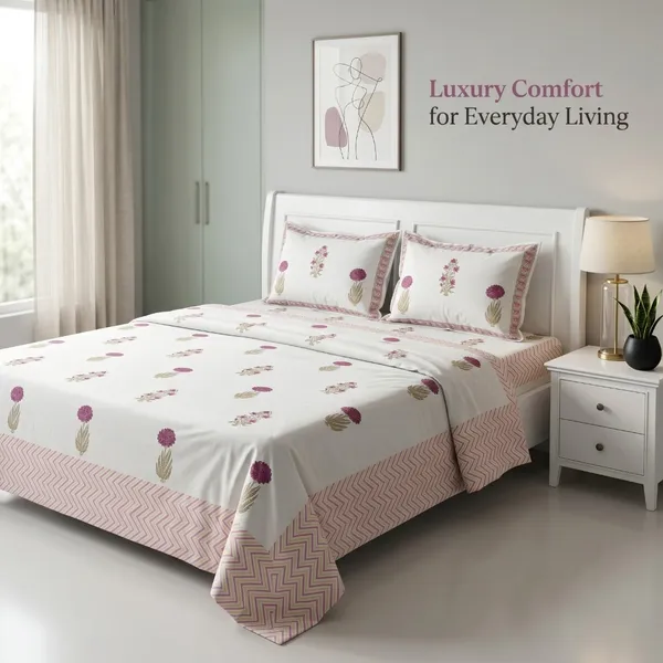 Sanganer_Block_Bedsheet_With_Pillow_Cover