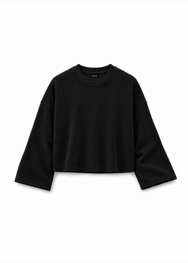 Uniform_Black_003_Cropped_Waffle_Tee