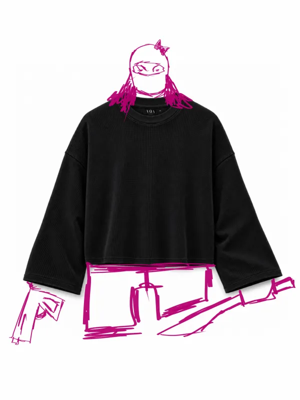 Uniform_Black_003_Cropped_Waffle_Tee