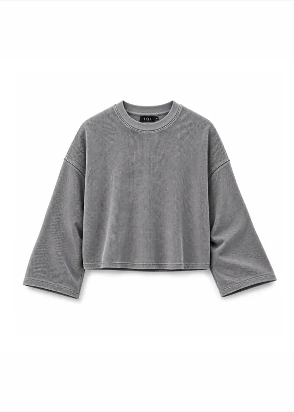 Uniform_Grey_002_Cropped_Waffle_Tee