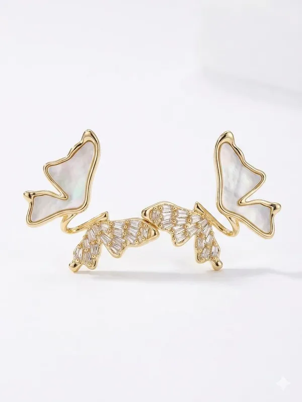 Gold_&_Ivory_Crystal_Mother-Of-Pearl_Butterfly_Ear_Climber_Studs_For_Unisex