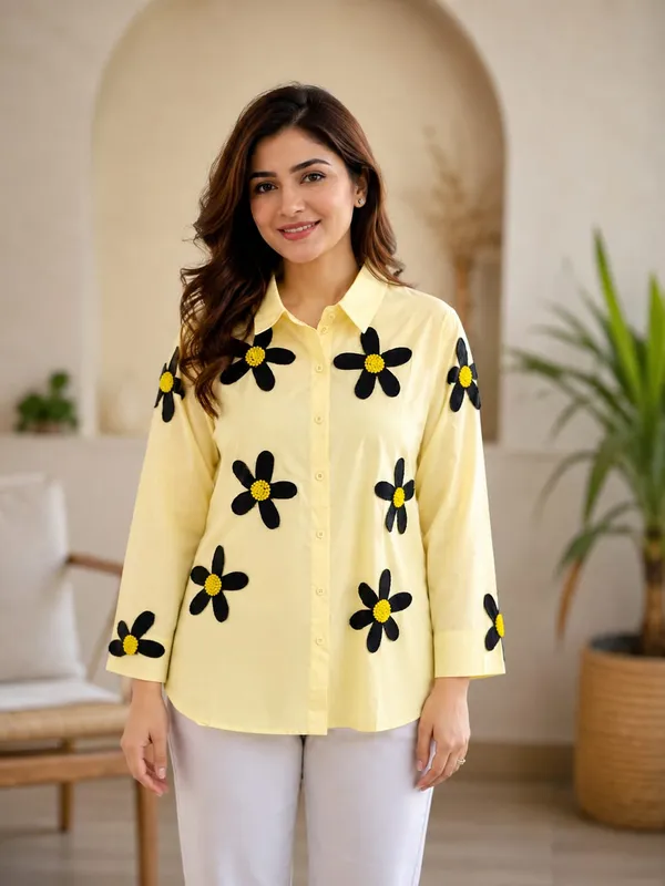 Yellow_Cotton_Relaxed_Fit_Floral_Print_Shirt_For_Women