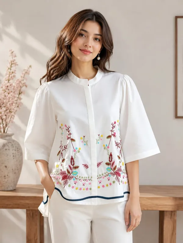 White_Cotton_Relaxed_Fit_Floral_Embroidered_Top_For_Women