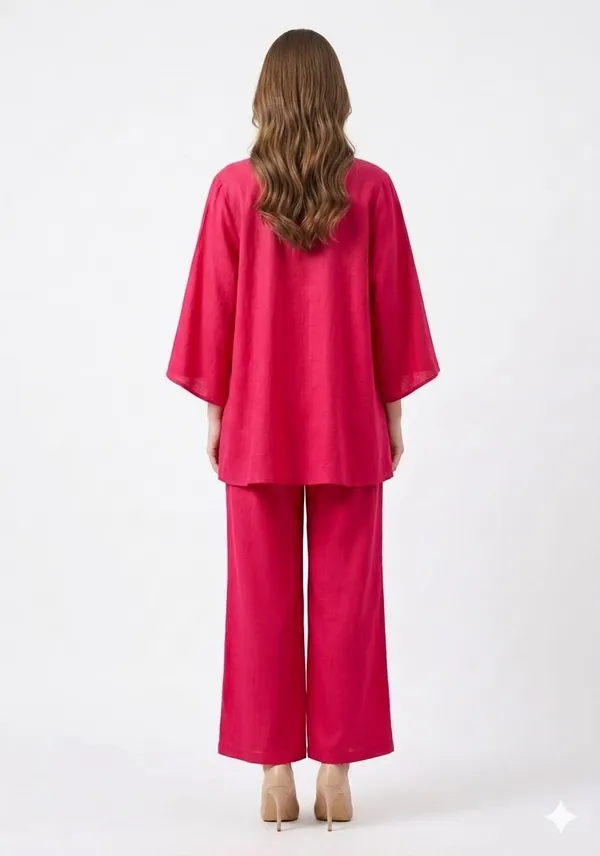 Magenta_Crepe_Boho_Medallion_Embroidered_Tassel_Co-Ord_Set_For_Women