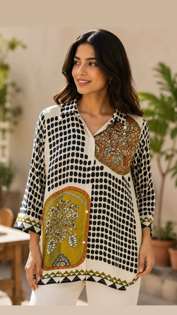 Cream_Crepe_Relaxed_Fit_Geometric_Print_Tunic_For_Women