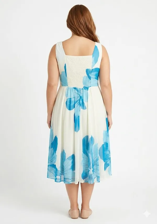 Blue_Cotton_Floral_Print_A-Line_Midi_Dress_For_Women