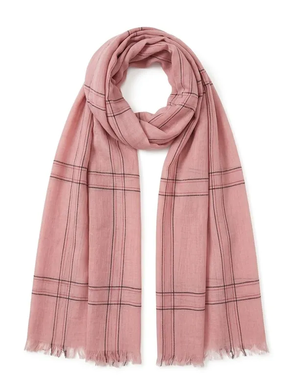 Dusty_Rose_Cotton_Windowpane_Check_Scarf_Stole_For_Women