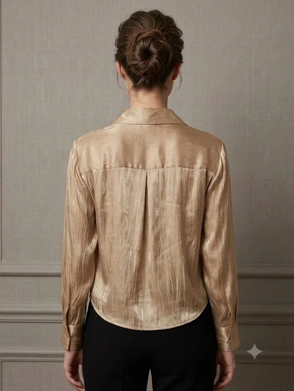 Champagne_Gold_Satin_Twist-Front_Shirt