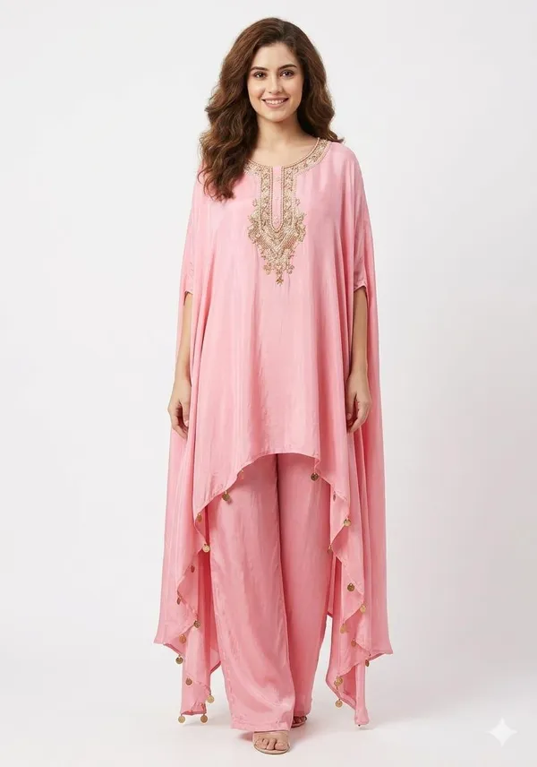 Baby_Pink_Embellished_Kaftan_Top_&_Palazzo_Co-ord_Set