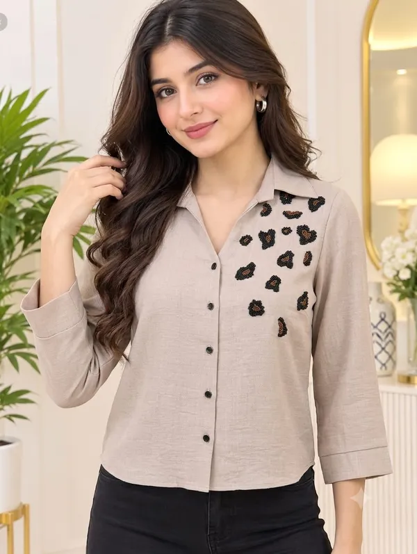 Beige_Hand-Beaded_Leopard_Spot_Linen_Shirt