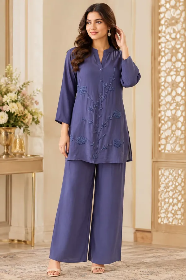 Blue_Floral_Embroidered_Tunic_&_Wide-Leg_Co-Ord_Set