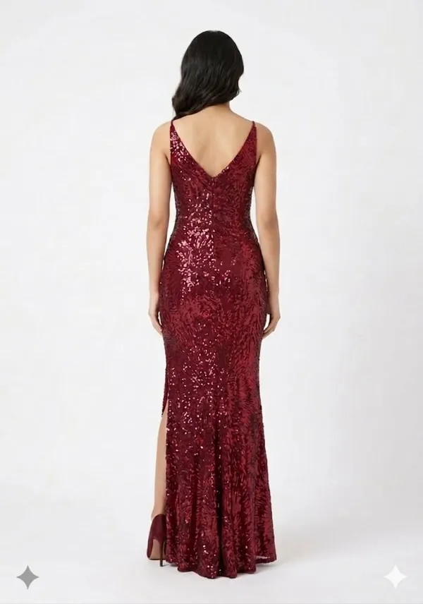 Maroon_Sequined_Corset_Maxi_Gown_with_Thigh-High_Slit
