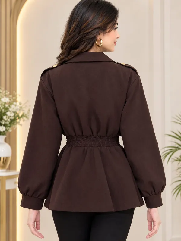 Chocolate_Brown_Belted_Peplum_Jacket_Top