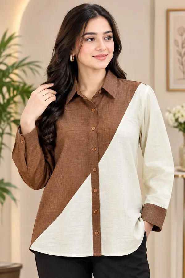 Dual-Tone_Diagonal_Colorblock_Linen_Shirt