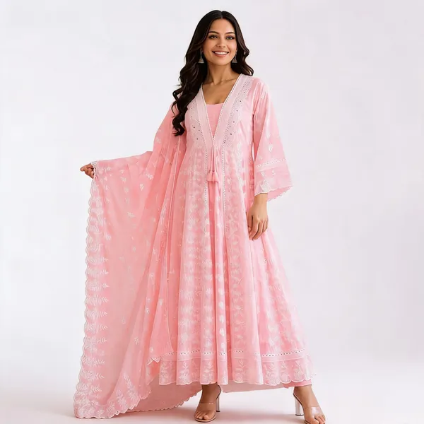 Pink_Chikankari_Flared_Anarkali_Kurta_Set_For_Women