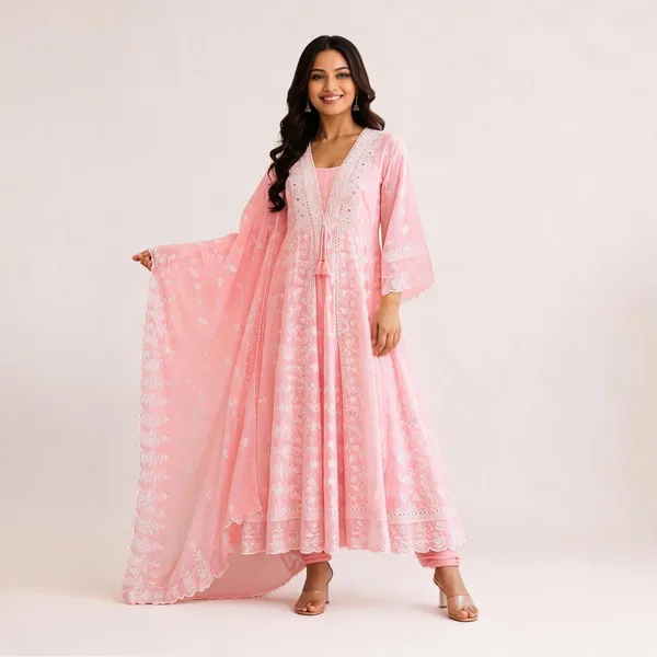 Pink_Chikankari_Flared_Anarkali_Kurta_Set_For_Women