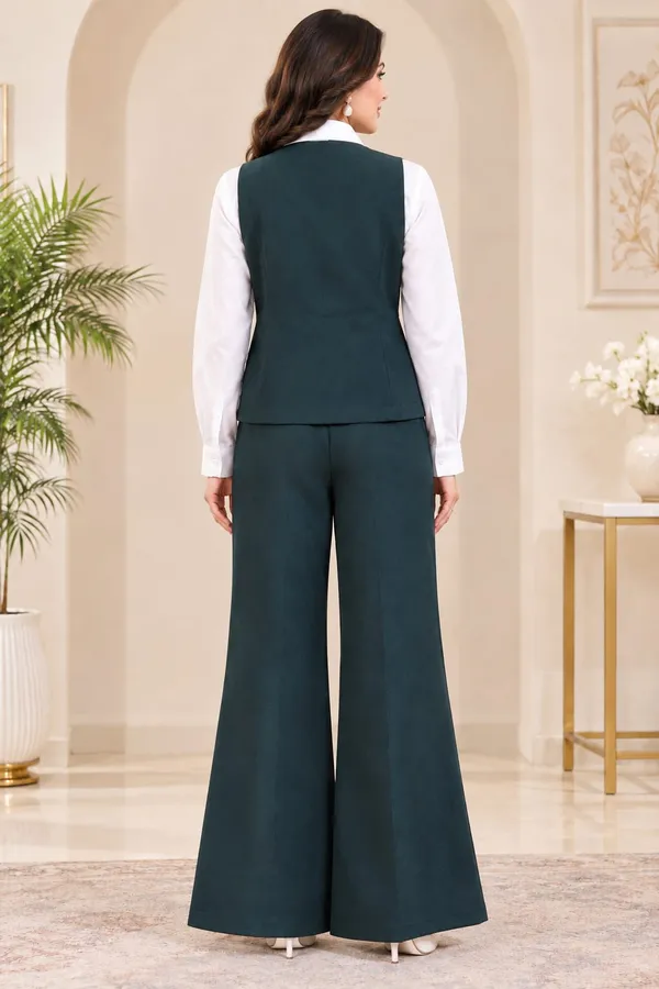 Embroidered_Dark_Teal_3_Piece_Vest_and_Trouser_Set
