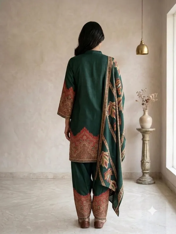Emerald_Green_Paisley_Printed_Kurta_Set_with_Dupatta