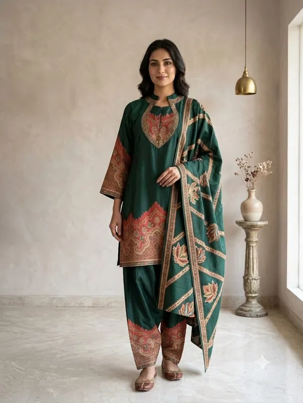 Emerald_Green_Paisley_Printed_Kurta_Set_with_Dupatta