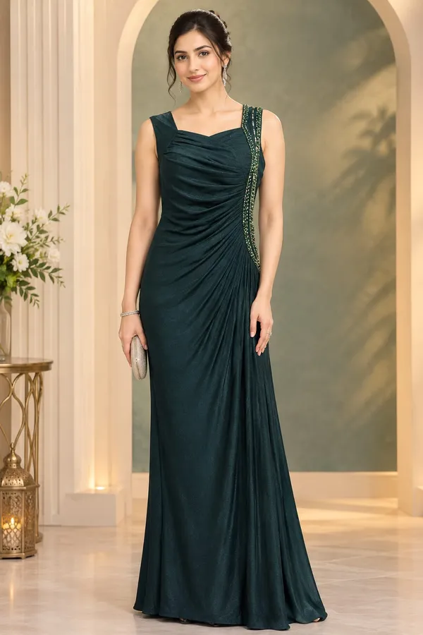 Emerald_Shimmer_Ruched_Evening_Gown