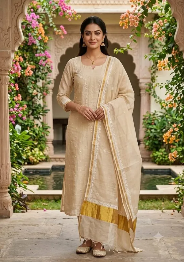Beige_Chanderi_Straight_Chikankari_Embroidered_Suit_Set_For_Women