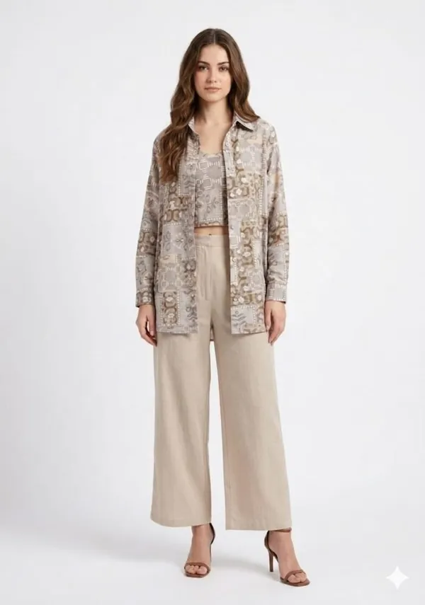 Multicolor_Cotton_Mosaic_Print_Three-Piece_Co-Ord_Set_For_Women