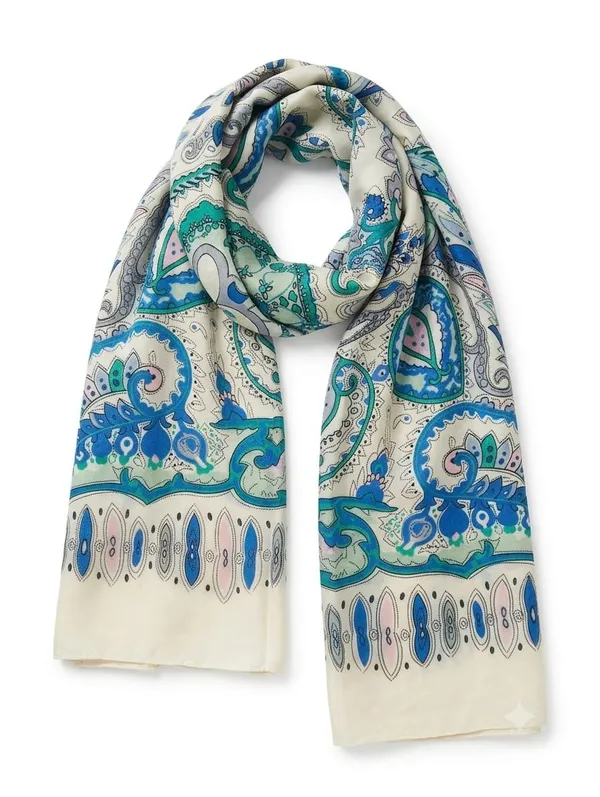 Multicolor_Silk_Mosaic_Paisley_Scarf_Stole_For_Women