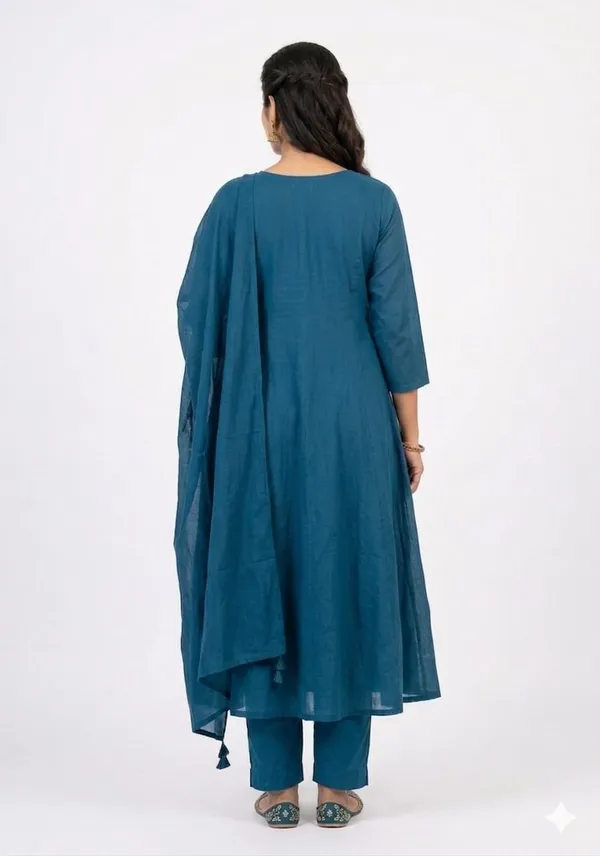 Teal_Cotton_Mul_Flared_Anarkali_Set_For_Women