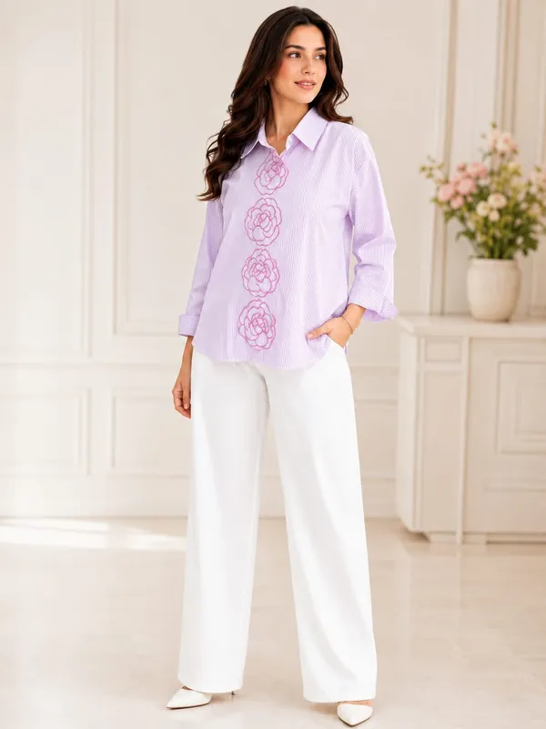 Lavender_Cotton_Relaxed_Fit_Striped_Embroidered_Shirt_For_Women