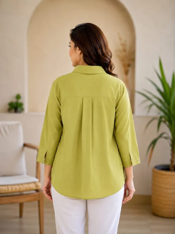 Lime_Green_Cotton_Relaxed_Fit_Floral_Print_Shirt_For_Women