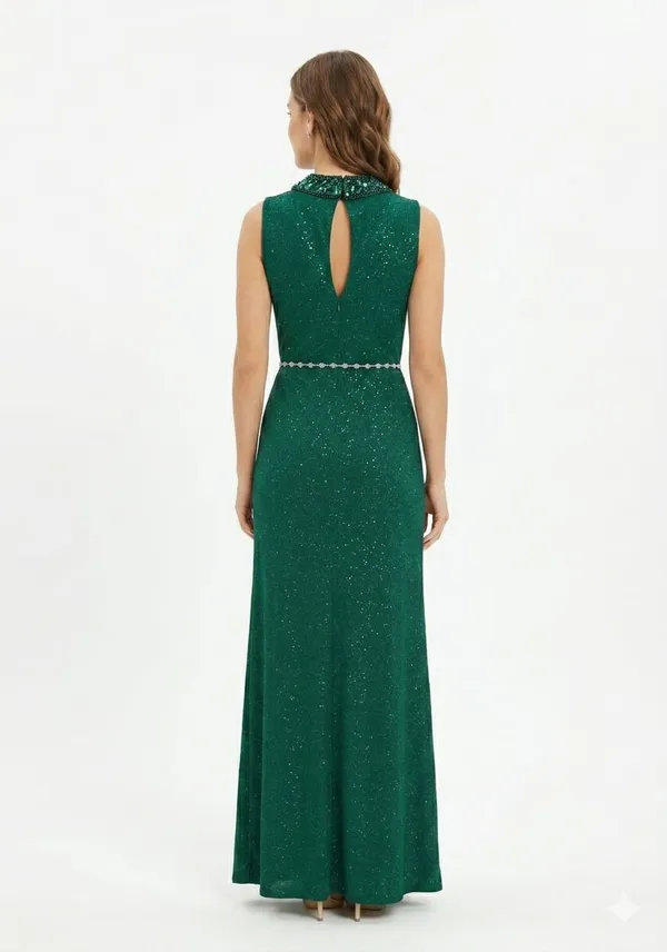 Emerald_Green_High-Neck_Shimmer_Evening_Gown