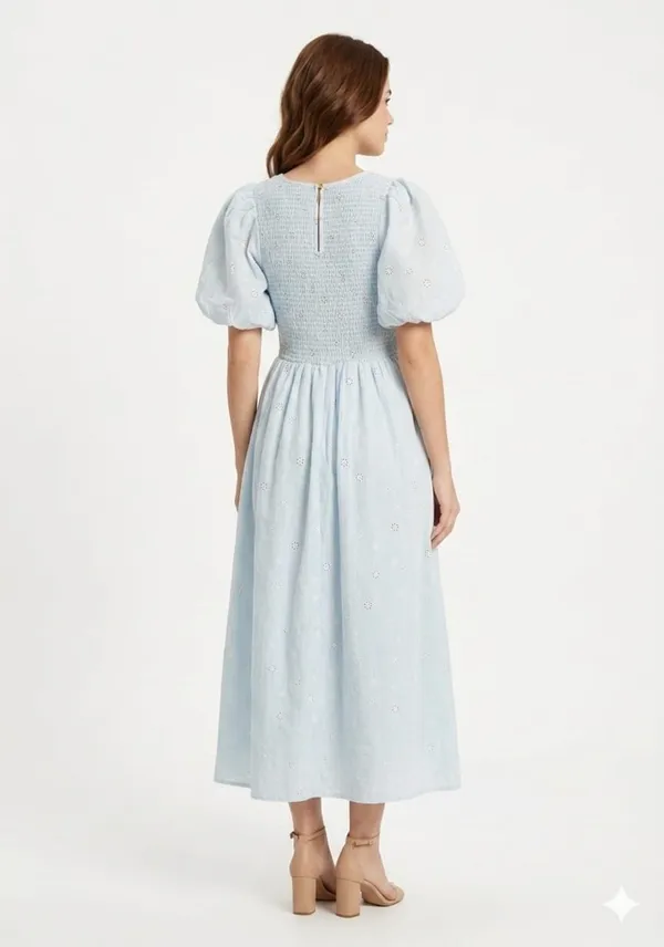 Sky_Blue_Cotton_A-Line_Eyelet_Schiffli_Midi_Dress_For_Women