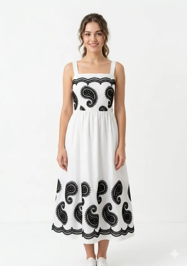 White_Cotton_Paisley_Embroidered_A-Line_Midi_Dress_For_Women