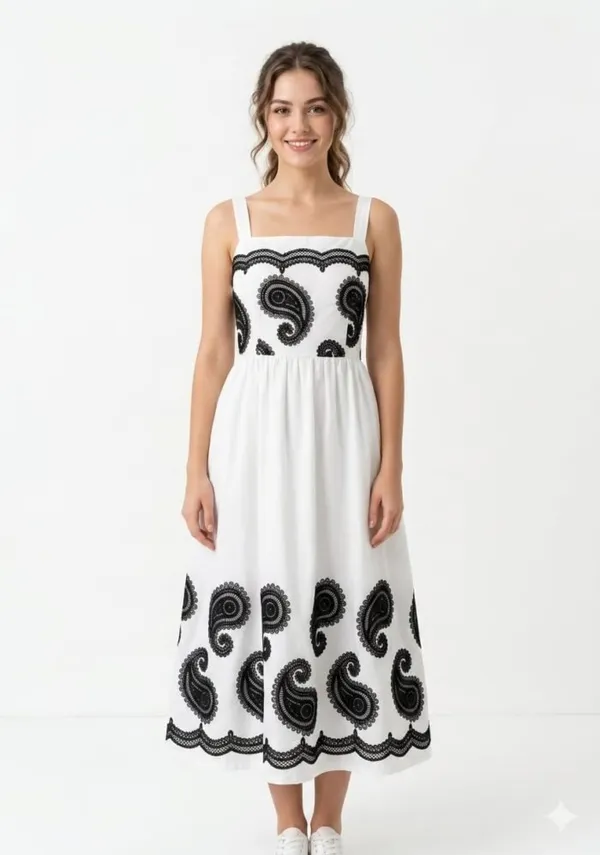 White_Cotton_Paisley_Embroidered_A-Line_Midi_Dress_For_Women