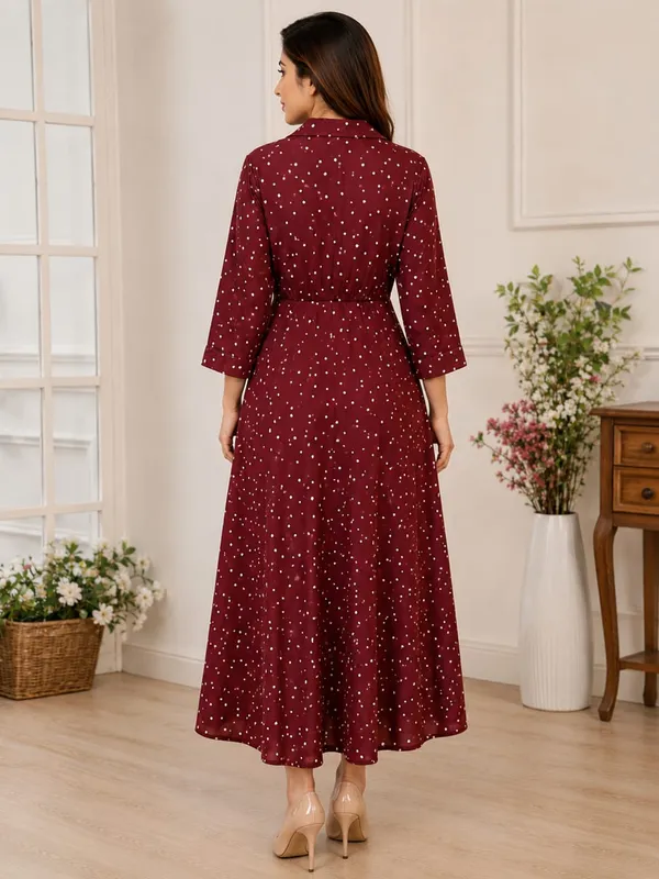 Maroon_Polka_Dot_Wrap_Dress